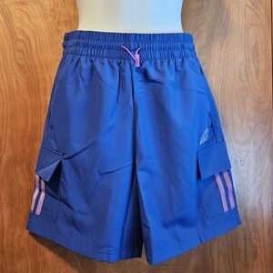Adidas Men's Sun Cargo Shorts in Blue with Pink Accents Small NWT